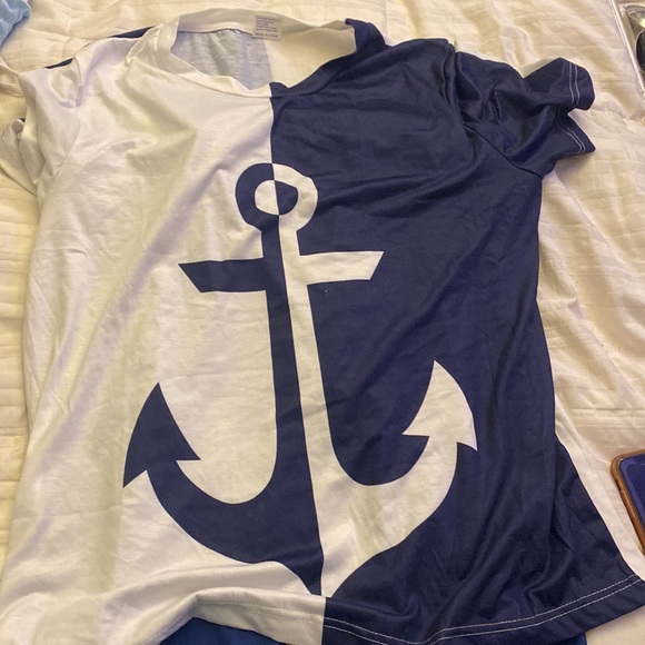 Xl&LG shein two piece pants outfit with anchors all around it. Like the anchor - Picture 2 of 3